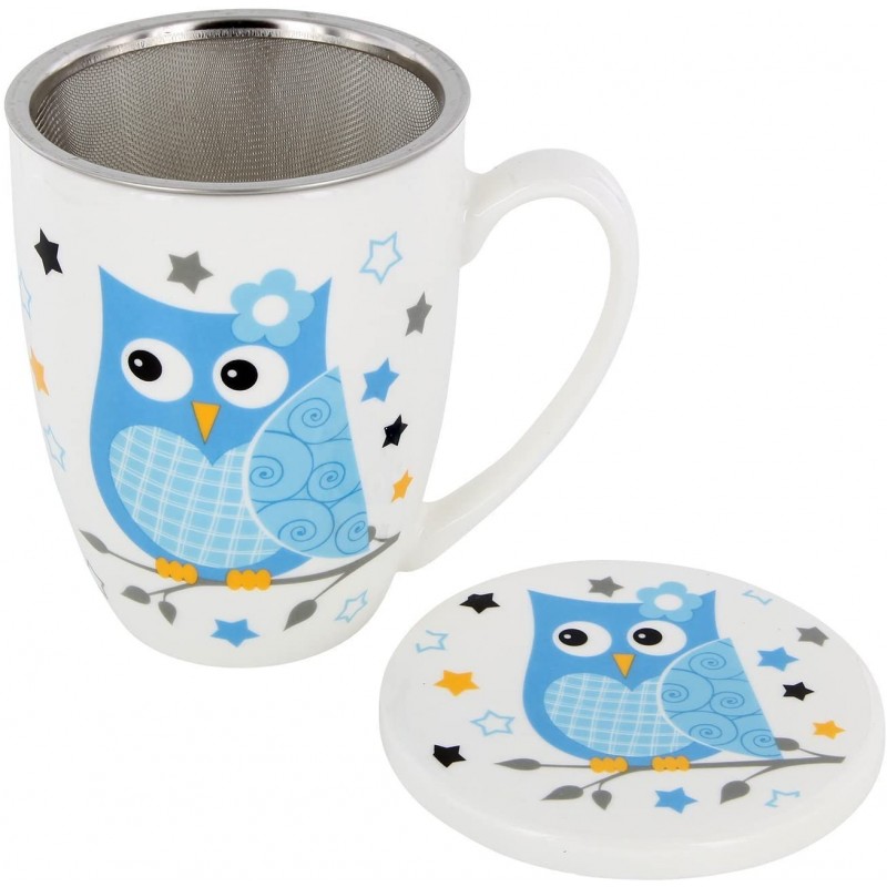 Eigenart Teaeve Tazza Da Tè Poppy A Doppia Parete | 350ml Con Colino In Acciaio E Coperchio In Porcellana - Confezione Regalo